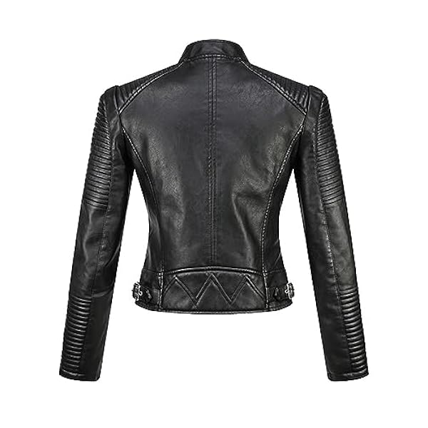 Adhdyuud Vrouwen Moto Biker Pu Jas Streetwear Revers Rits Faux Lederen Jas Casual Slanke Zwarte Uitloper